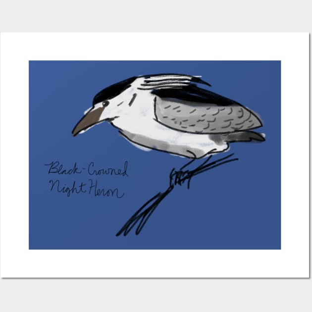 Black Crowned Night Heron Wall Art by Studio Gorgoth